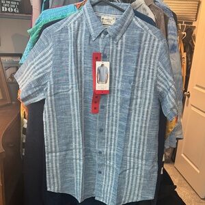 Weatherproof Blue Striped Button-Down Shirt